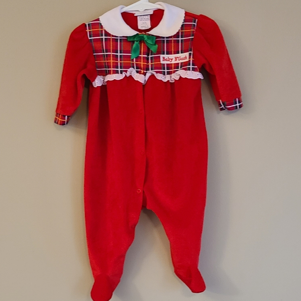 Vintage Baby B'gosh soft red footed sleeper/footie